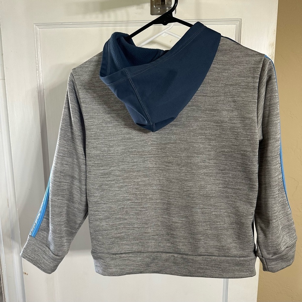 Adidas Kids Hoodie in Blue and Gray - Picture 4 of 5